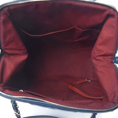 Chanel Caviar Quilted Framed Bowling Bag Navy 5 of 10