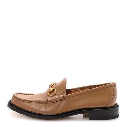 Gucci Mandala Goatskin Mens Horsebit Loafers 10 Friky Taupe 1 of 10