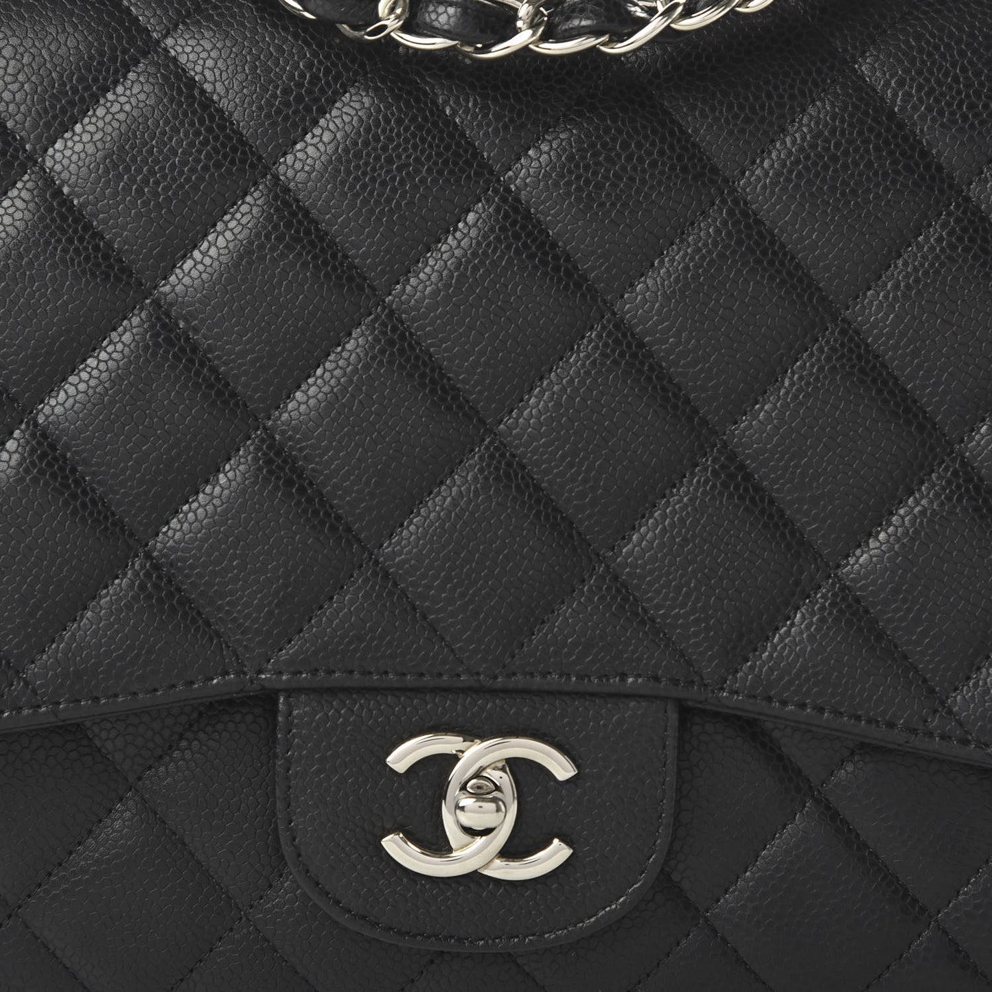 Caviar Quilted Jumbo Single Flap Black