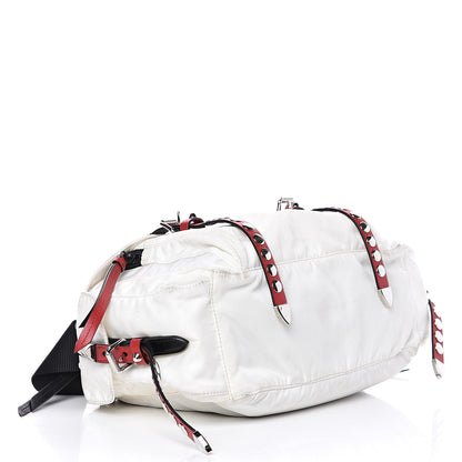 Prada Nylon New Vela Studded Messenger White Fuoco 4 of 18