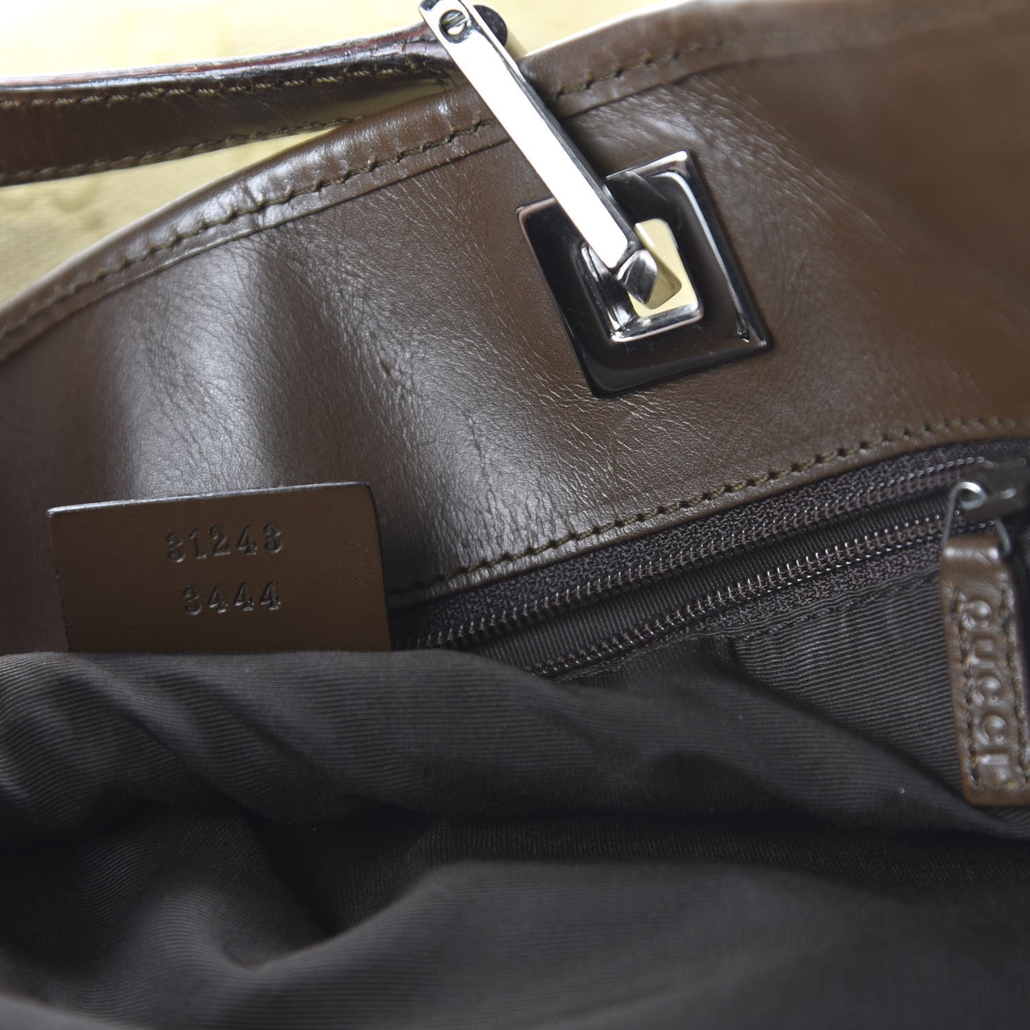 Monogram Web Large Bucket Tote Brown