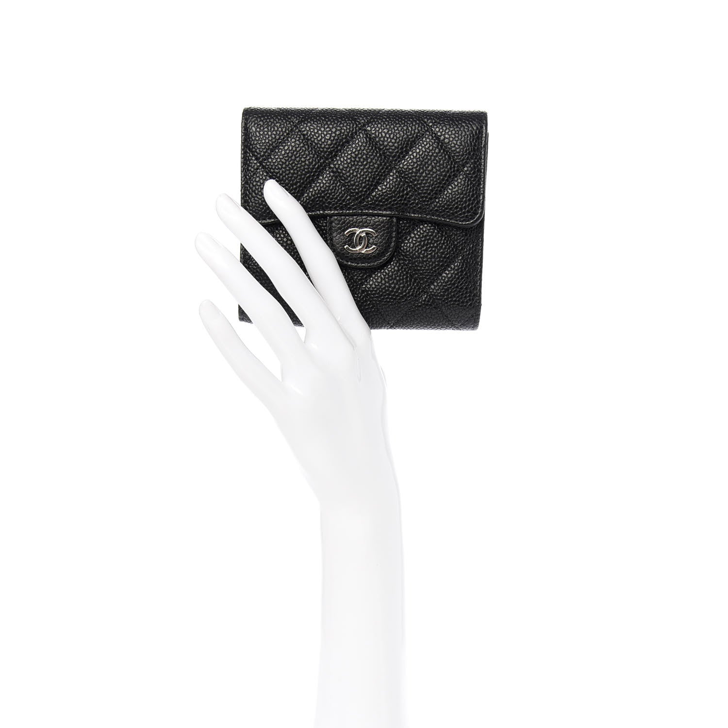 Chanel Caviar Quilted Compact Flap Wallet Black 2 of 9