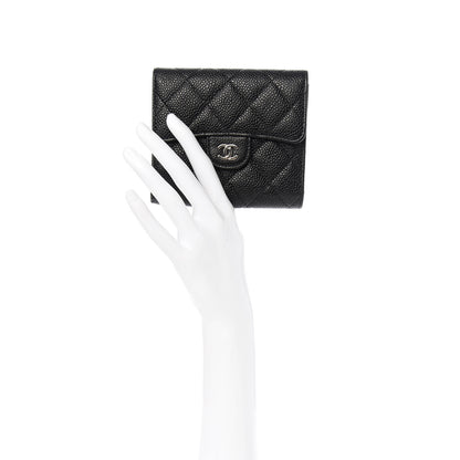 Chanel Caviar Quilted Compact Flap Wallet Black 2 of 9