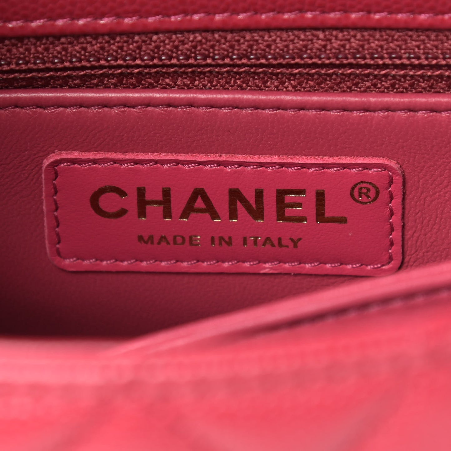 Caviar Quilted Mini Coco Handle Flap Dark Pink