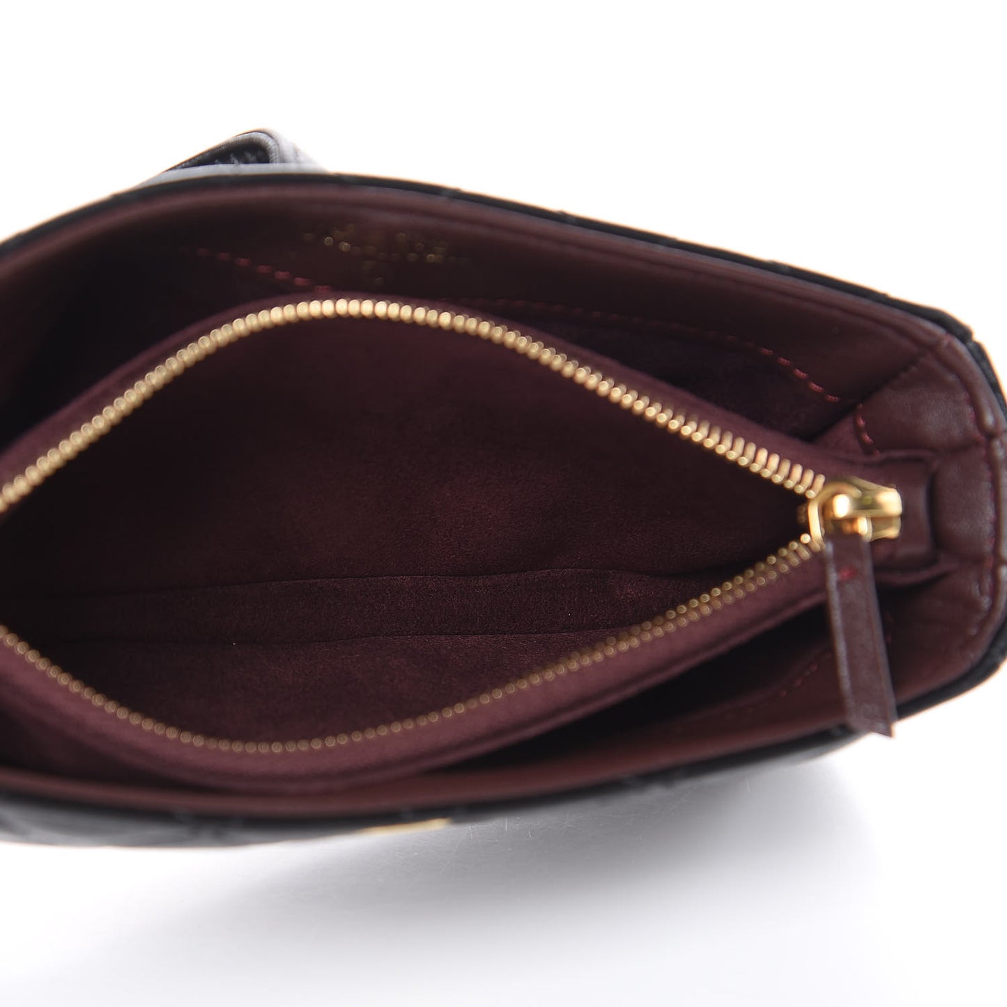 Lambskin Quilted Mini Phone Holder Clutch Black