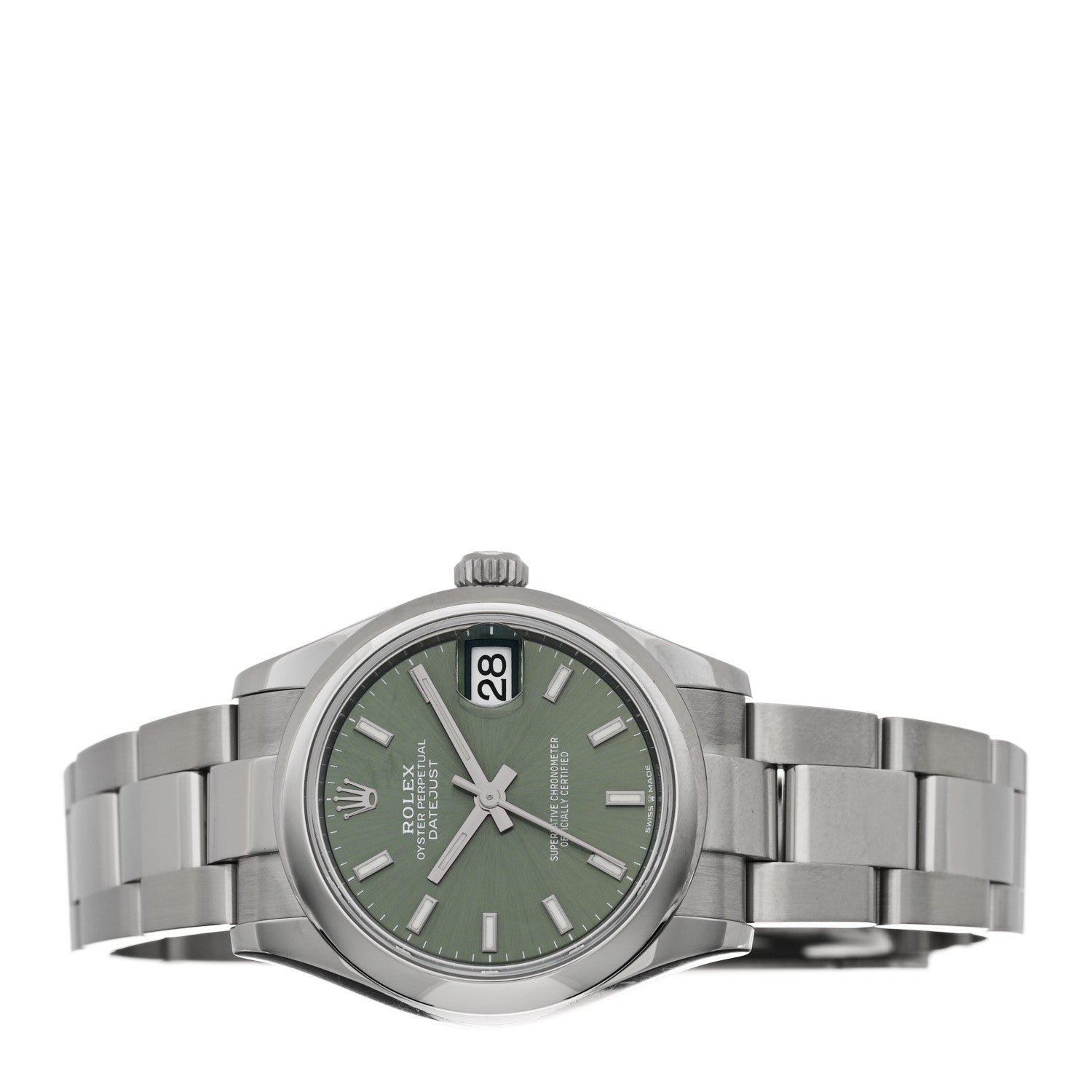 Rolex Stainless Steel 31mm Oyster Perpetual Datejust Watch Mint Green 278240 2 of 5