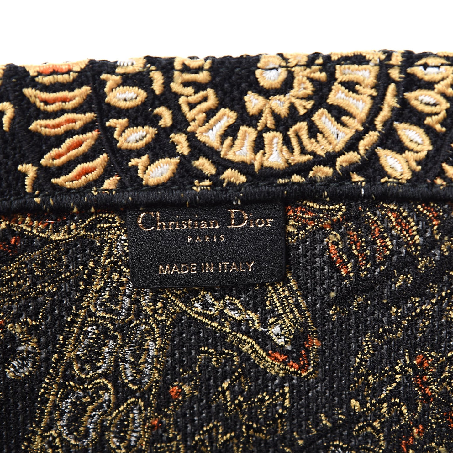 Canvas Embroidered Dior Animals Giraffe Book Tote Yellow Multicolor
