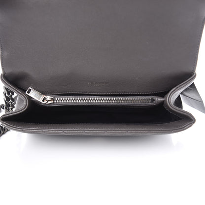 Saint Laurent Sheepskin Matelasse Chevron Monogram Medium College Bag Asphalt 5 of 10