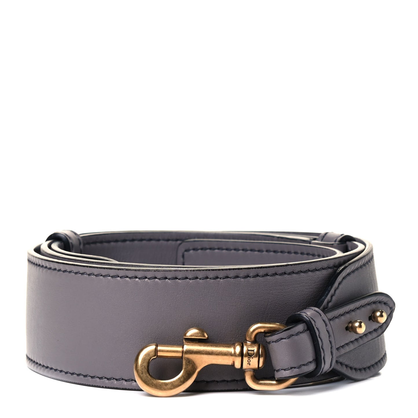Calfskin D Fence Saddle Bag Adjustable Shoulder Strap Grey