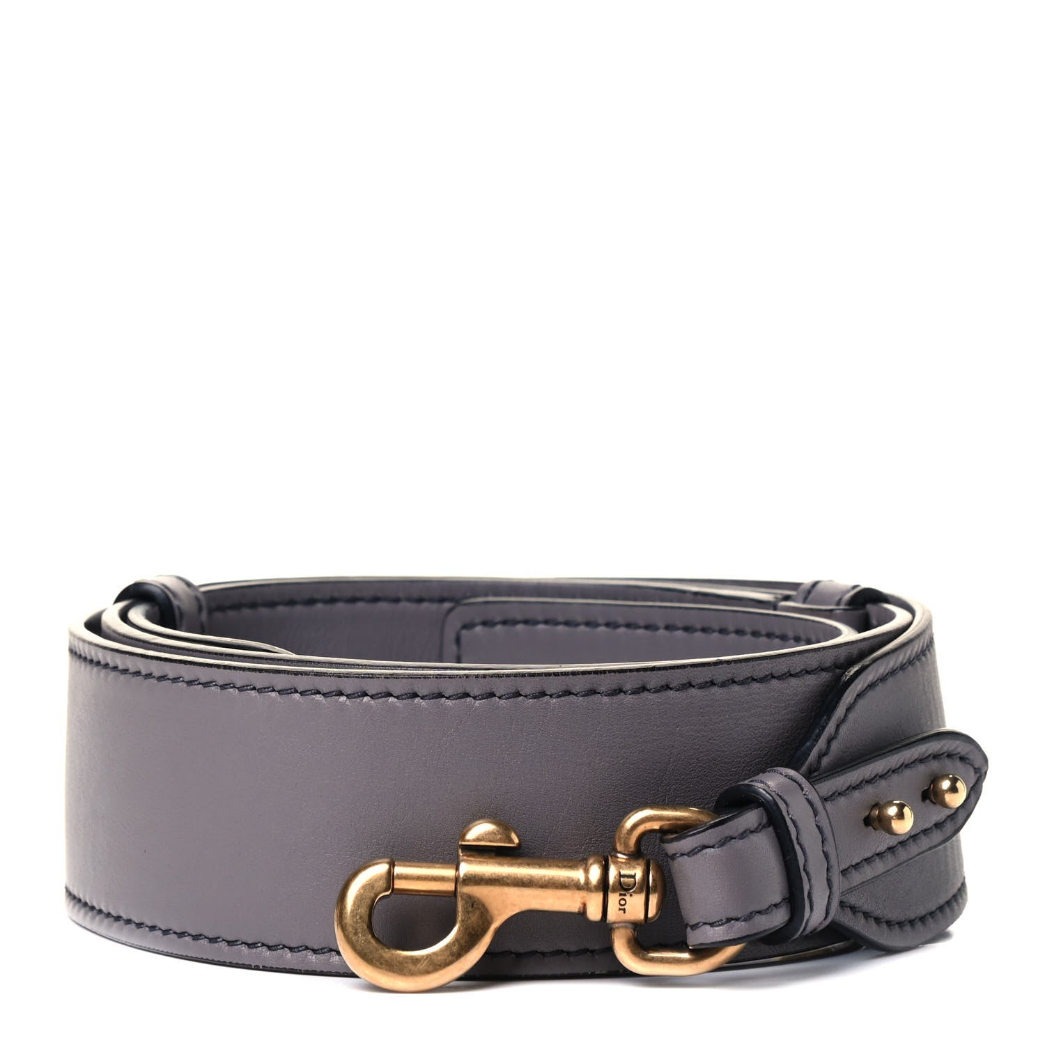 Christian Dior Calfskin D Fence Saddle Bag Adjustable Shoulder Strap Grey 1 of 3