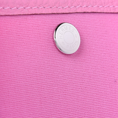 Hermes Toile Officier Vache Country Garden Party Tote 30 Pink 9 of 10