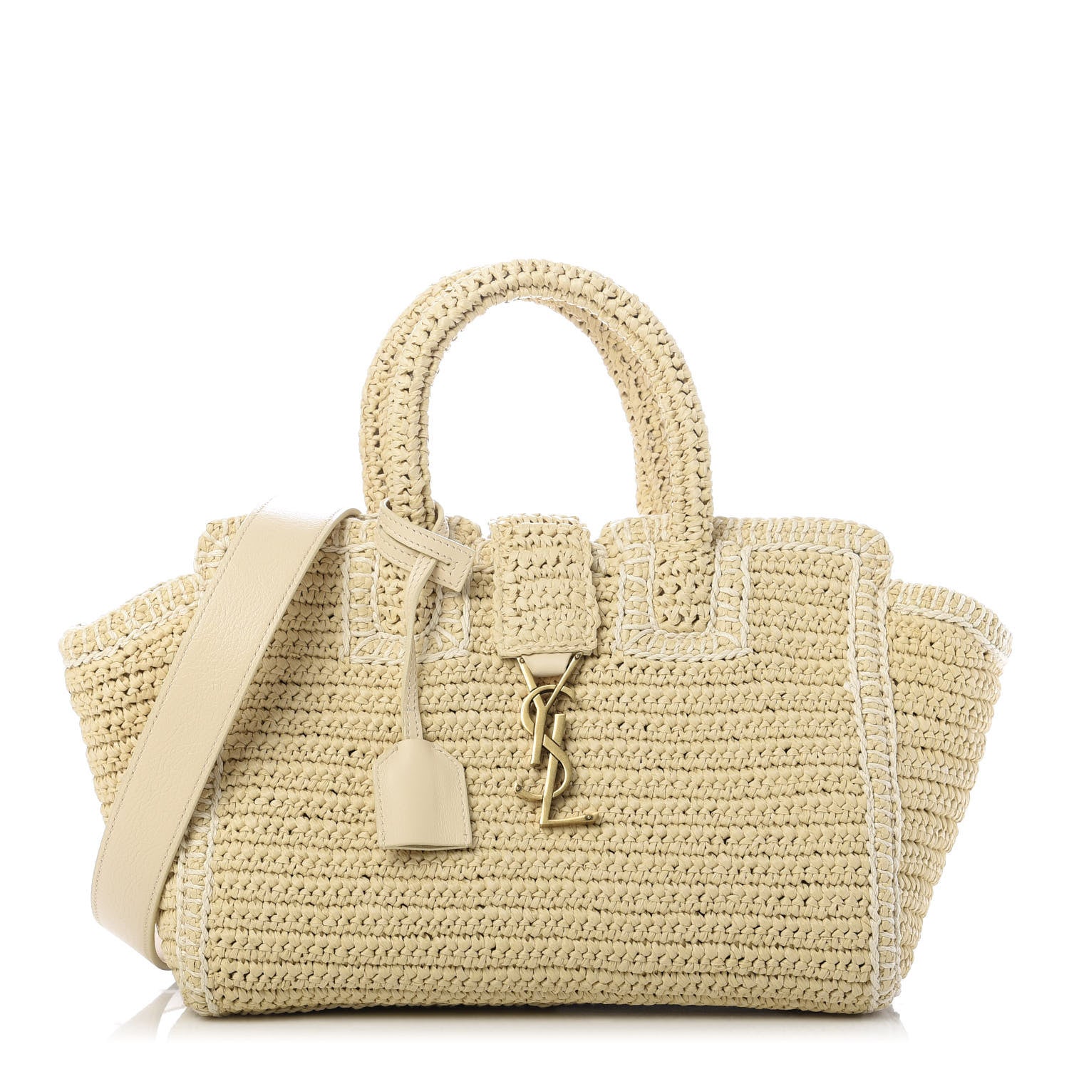 Saint Laurent Raffia Baby Monogram Downtown Cabas Naturale 1 of 9