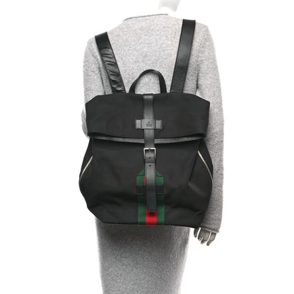 Gucci Techno Canvas Web Single Buckle Backpack Black 2 of 11
