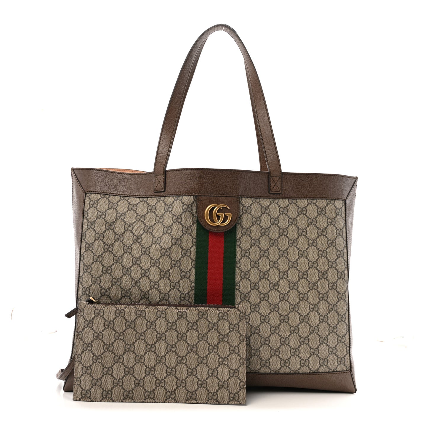 GG Supreme Monogram Web Ophidia Tote Brown