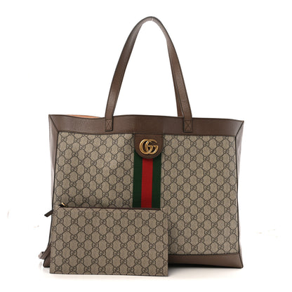 Gucci GG Supreme Monogram Web Ophidia Tote Brown 2 of 15