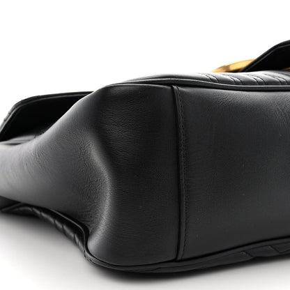 Gucci Calfskin Matelasse Large GG Marmont Shoulder Bag Black 9 of 12