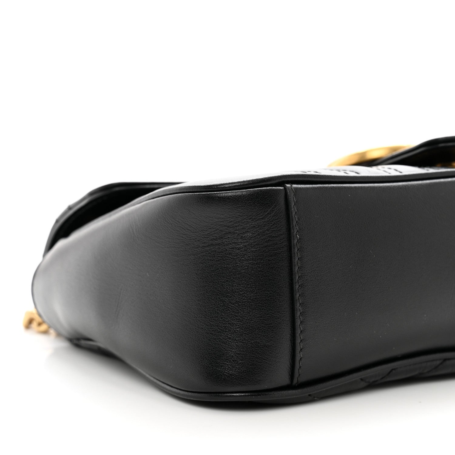 Gucci Calfskin Matelasse Small GG Marmont Shoulder Bag Black 9 of 10