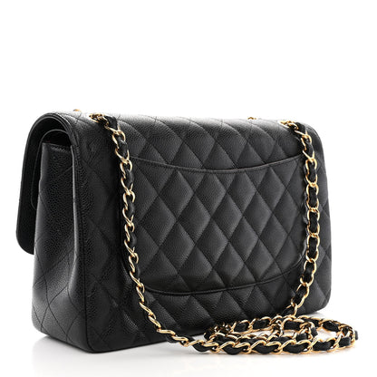 Chanel Caviar Quilted Jumbo Double Flap Black 3 of 12