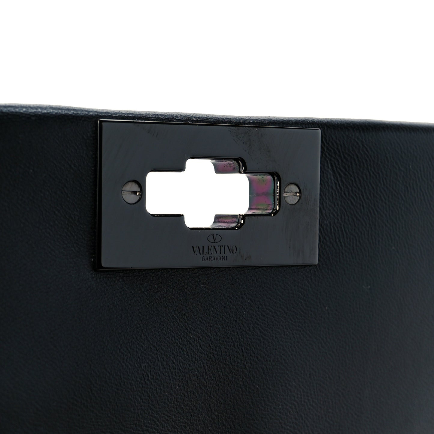 Nappa Monochrome Medium Roman Stud Shoulder Bag Black