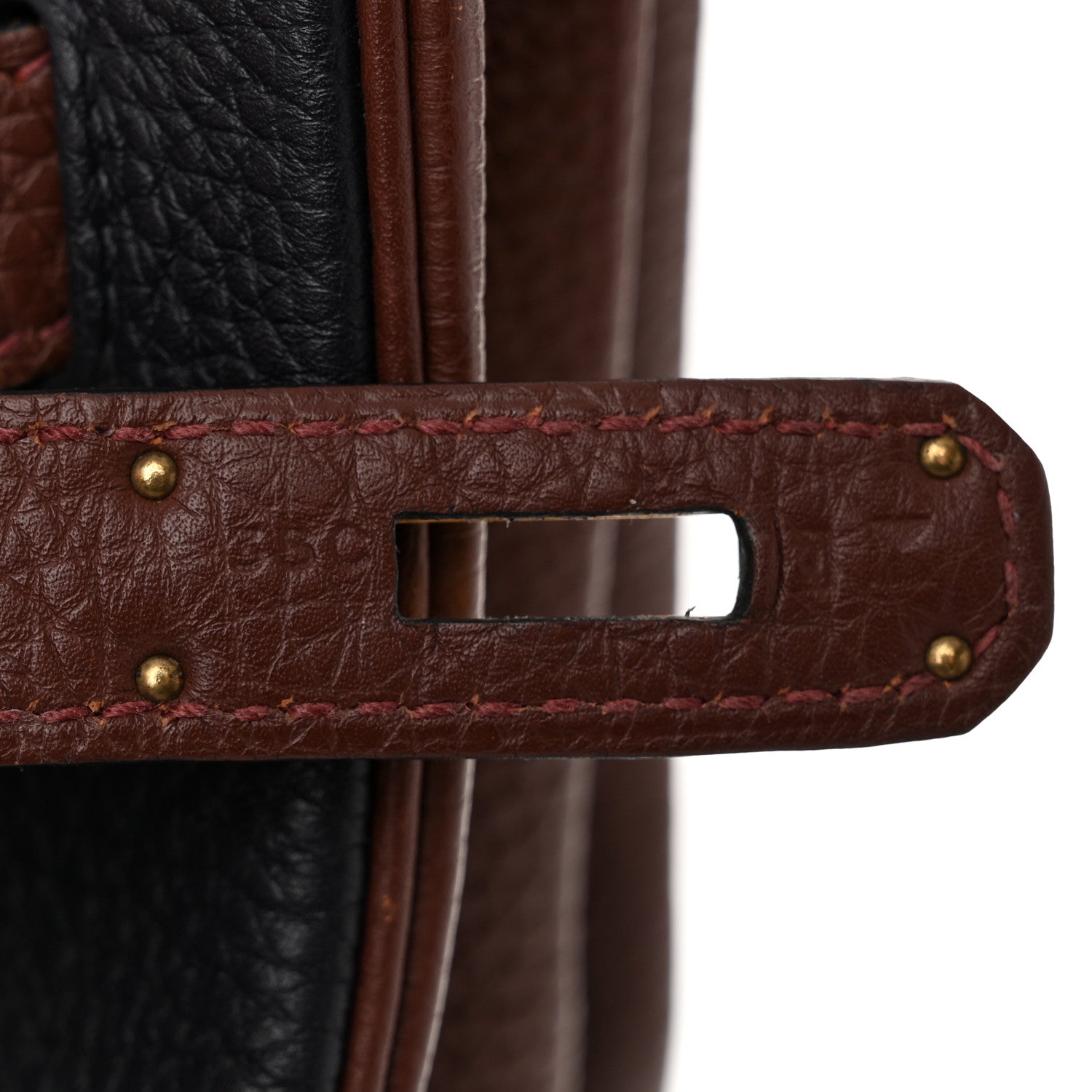 Hermes Togo Bi-Color Horseshoe Birkin 35 Bleu Nuit Rouge H 7 of 12