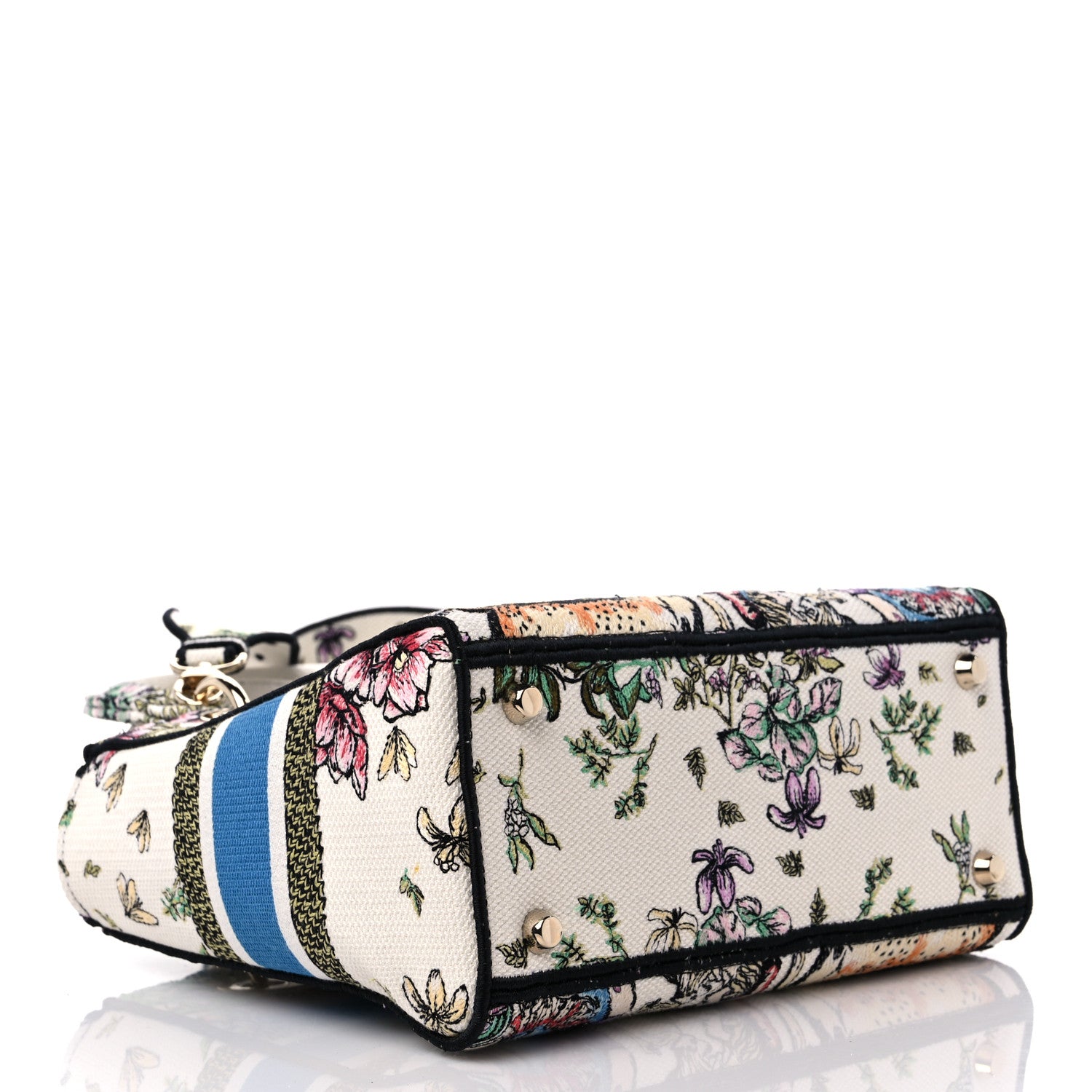 Christian Dior Canvas D-Constellation Embroidered Medium Lady D-Lite Latte Multicolor 4 of 8