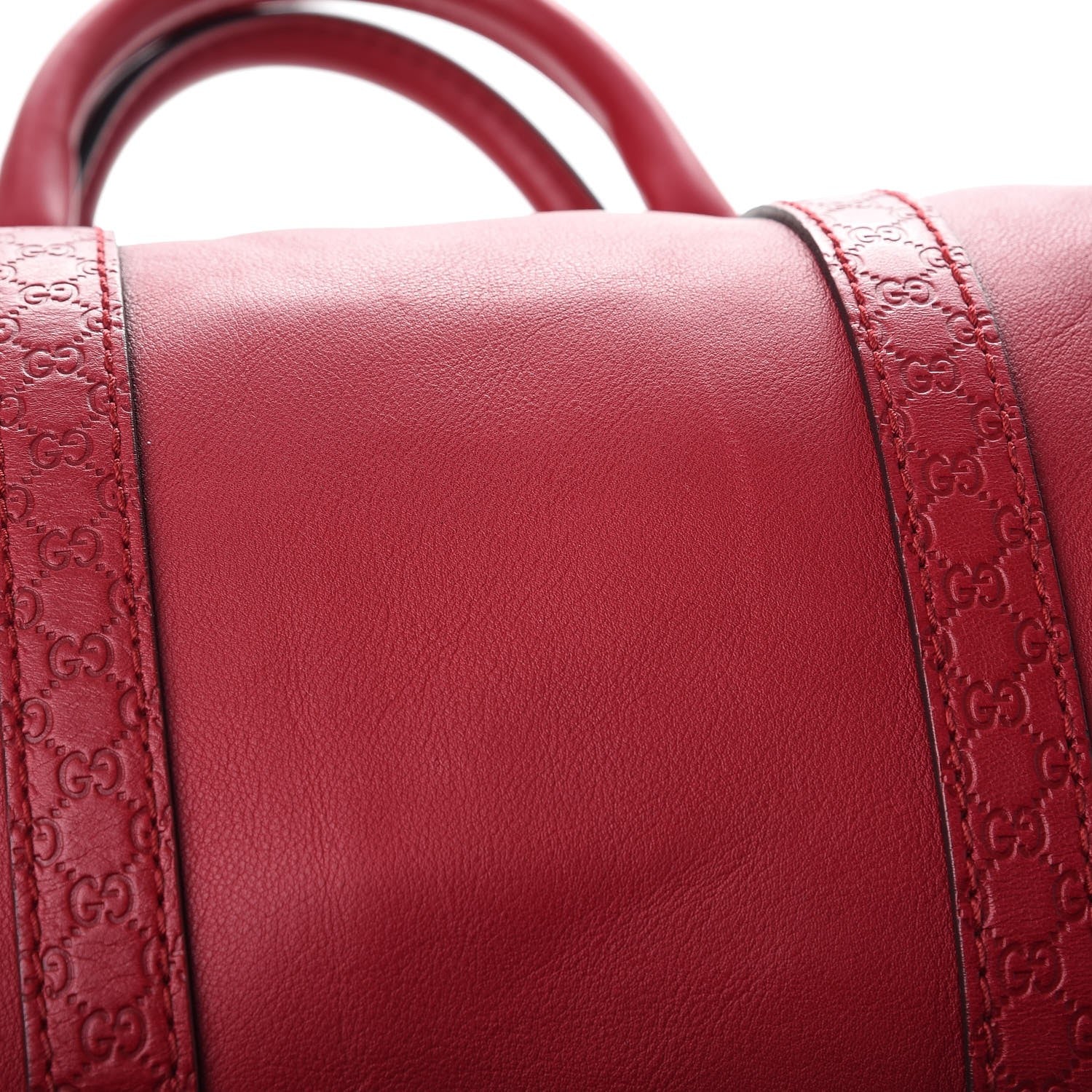 Gucci Calfskin Microguccissima Trim Medium Boston Raspberry Red 10 of 12
