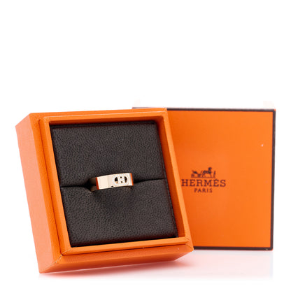 Hermes 18K Rose Gold Diamond PM H D'Ancre Ring 54 7 5 of 5