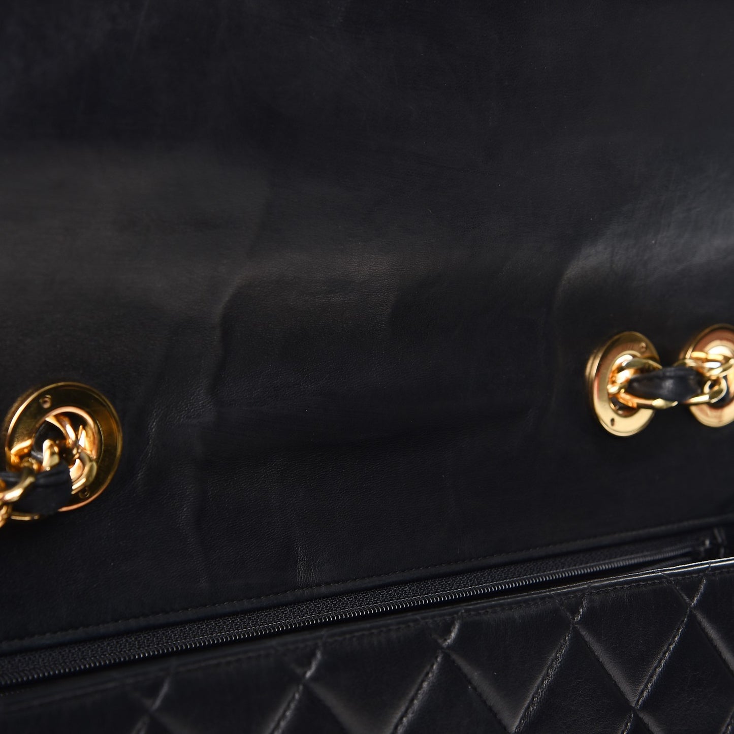 Lambskin Quilted Jumbo Single Flap Black