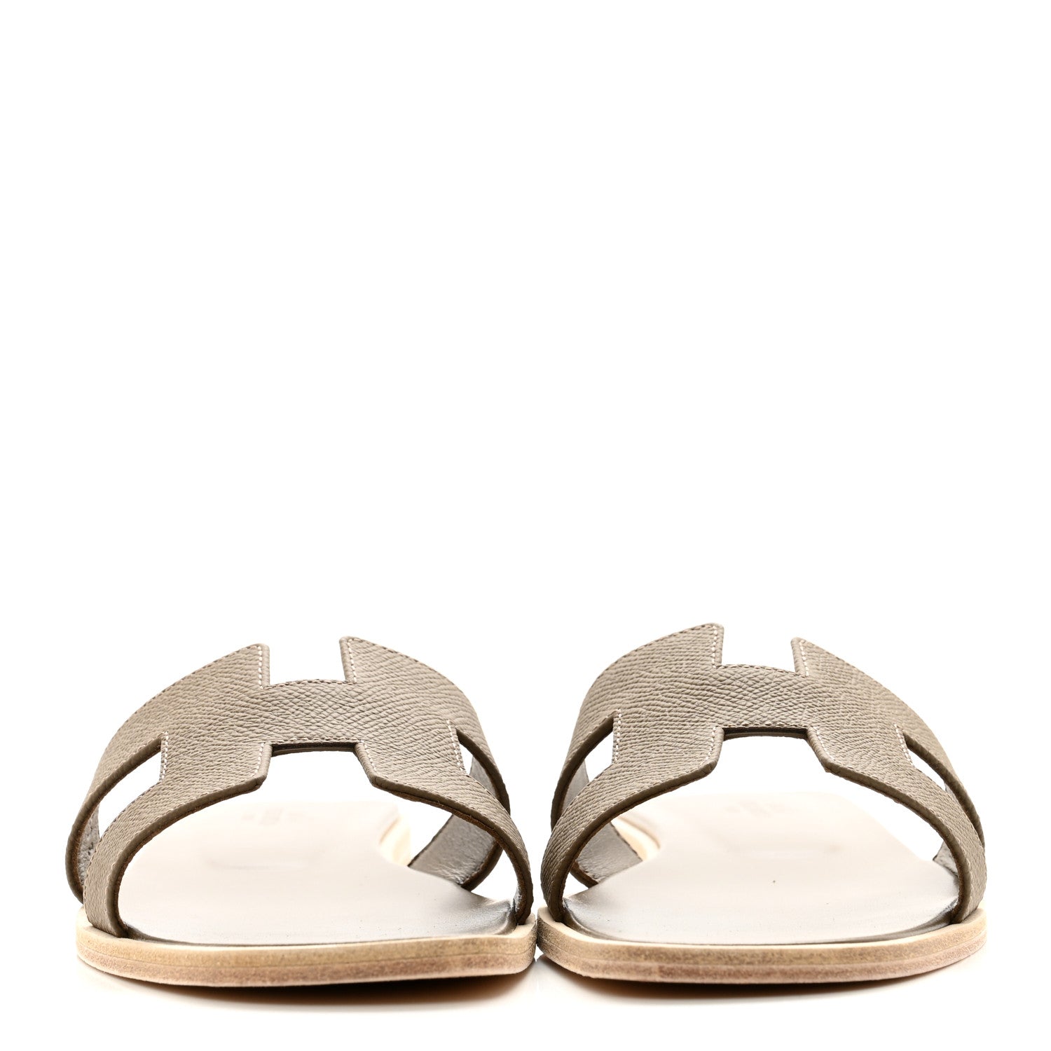 Hermes Epsom Oran Sandals 38 Etoupe 2 of 8