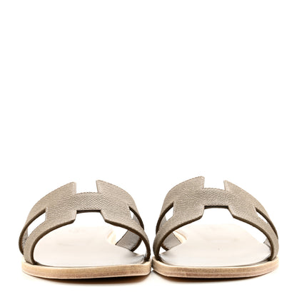 Hermes Epsom Oran Sandals 38 Etoupe 2 of 8