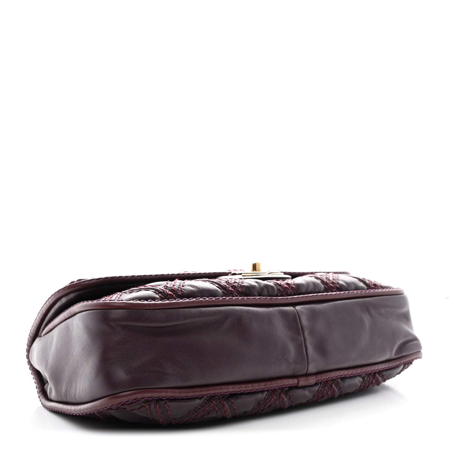 Chanel Calfskin Stitch Triptych Flap Plum 3 of 9
