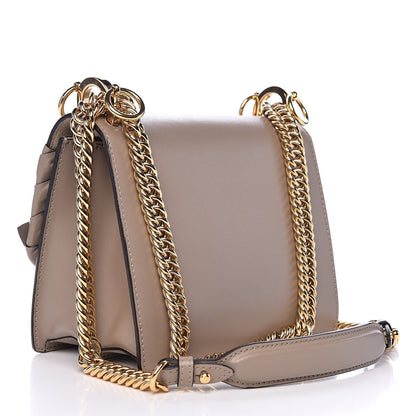 Fendi Vitello Liberty Shiny Nappa Lace Up Bow Small Kan I Shoulder Bag Tortora 3 of 10