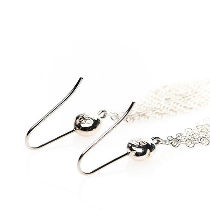Tiffany Sterling Silver Small Elsa Peretti Mesh Earrings 3 of 4