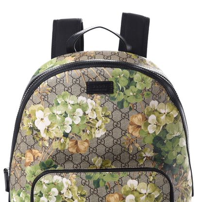 Gucci GG Supreme Monogram Blooms Medium Day Backpack Beige New Military Black 9 of 16