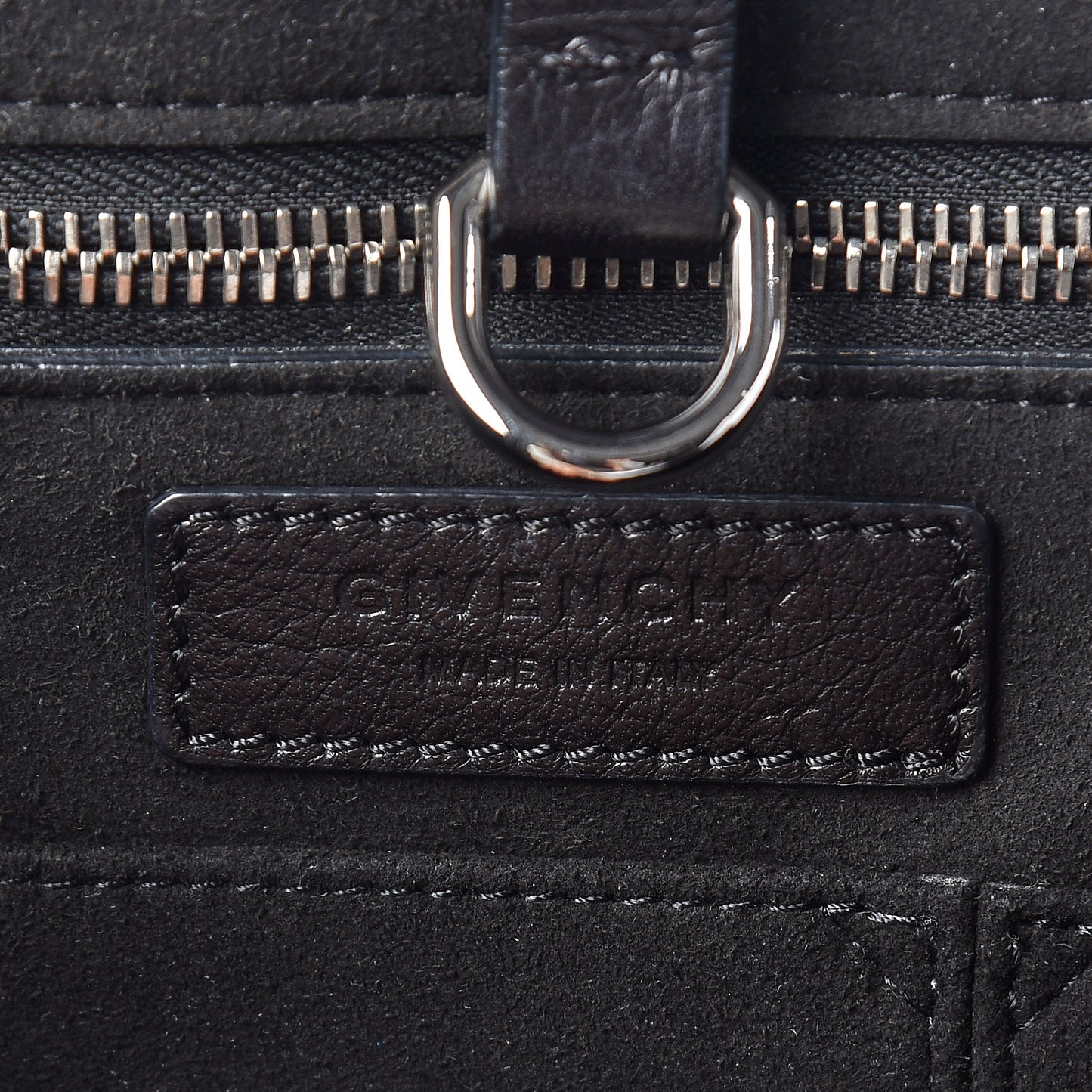 Grained Calfskin Medium Shark Lock Satchel Black