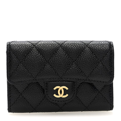 Chanel Caviar Quilted Flap Card Holder Wallet Black 1 of 8