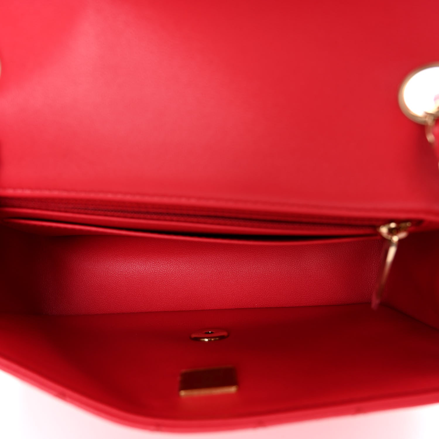 Chanel Lambskin Quilted Mini Rectangular Flap Dark Red 5 of 10