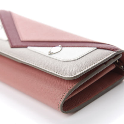 Fendi Vitello Elite Crystal Eye Monster Continental Wallet on Chain Grigio Polvere Ribes Multicolor 7 of 10