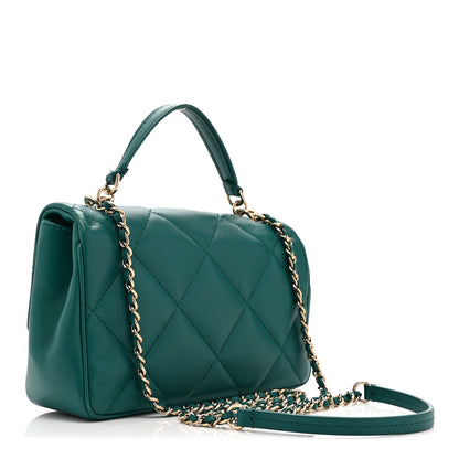 Chanel Lambskin Quilted Small Easy Carry Flap Green 3 of 10