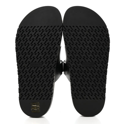 Hermes Calfskin Womens Chypre Sandals 37.5 Black 5 of 9