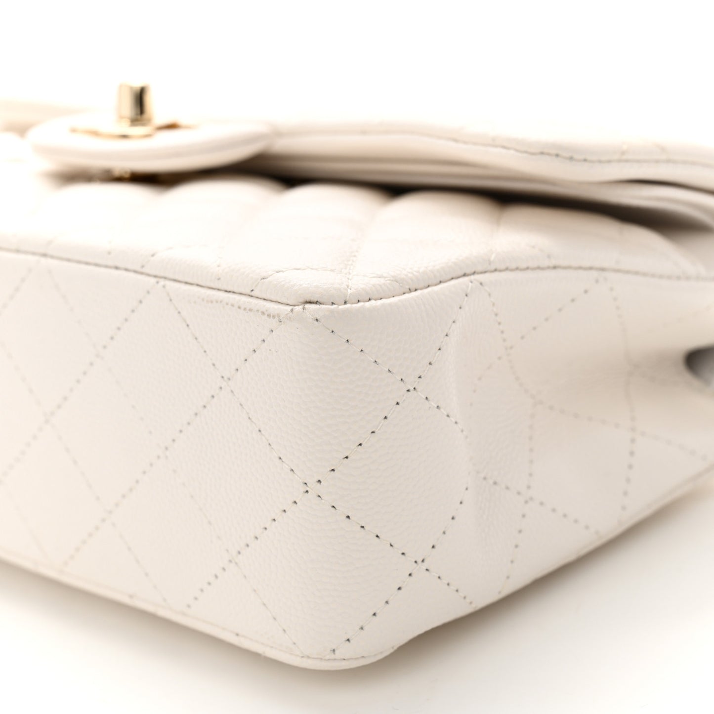Caviar Quilted Small Double Flap White