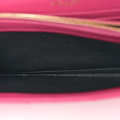 Saint Laurent Grain De Poudre Matelasse Chevron Monogram Chain Wallet Bubblegum 6 of 11