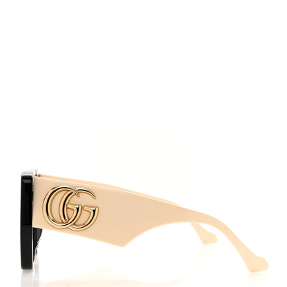 Gucci Acetate Square Frame Sunglasses GG0956S Black White 3 of 6