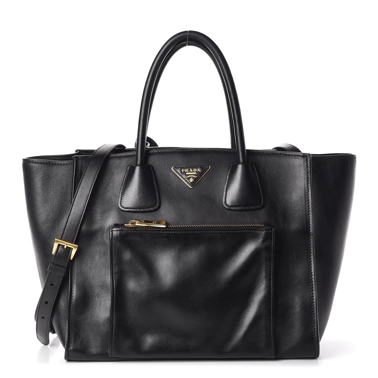 Prada Soft Calfskin Shopping Tote Black 1 of 12