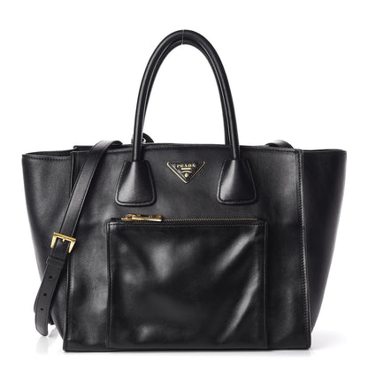 Prada Soft Calfskin Shopping Tote Black 1 of 12