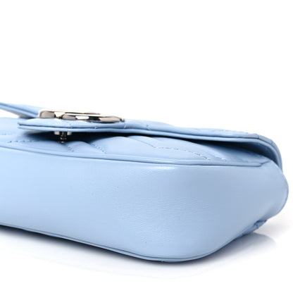 Gucci Calfskin Matelasse Super Mini GG Marmont Shoulder Bag Porcelain Light Blue 8 of 8