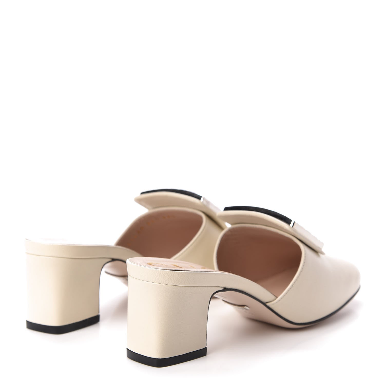 Gucci Malaga Kid Crystal Square G Madelyn Mules 35.5 Vintage White 4 of 10