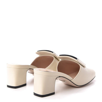 Gucci Malaga Kid Crystal Square G Madelyn Mules 35.5 Vintage White 4 of 10
