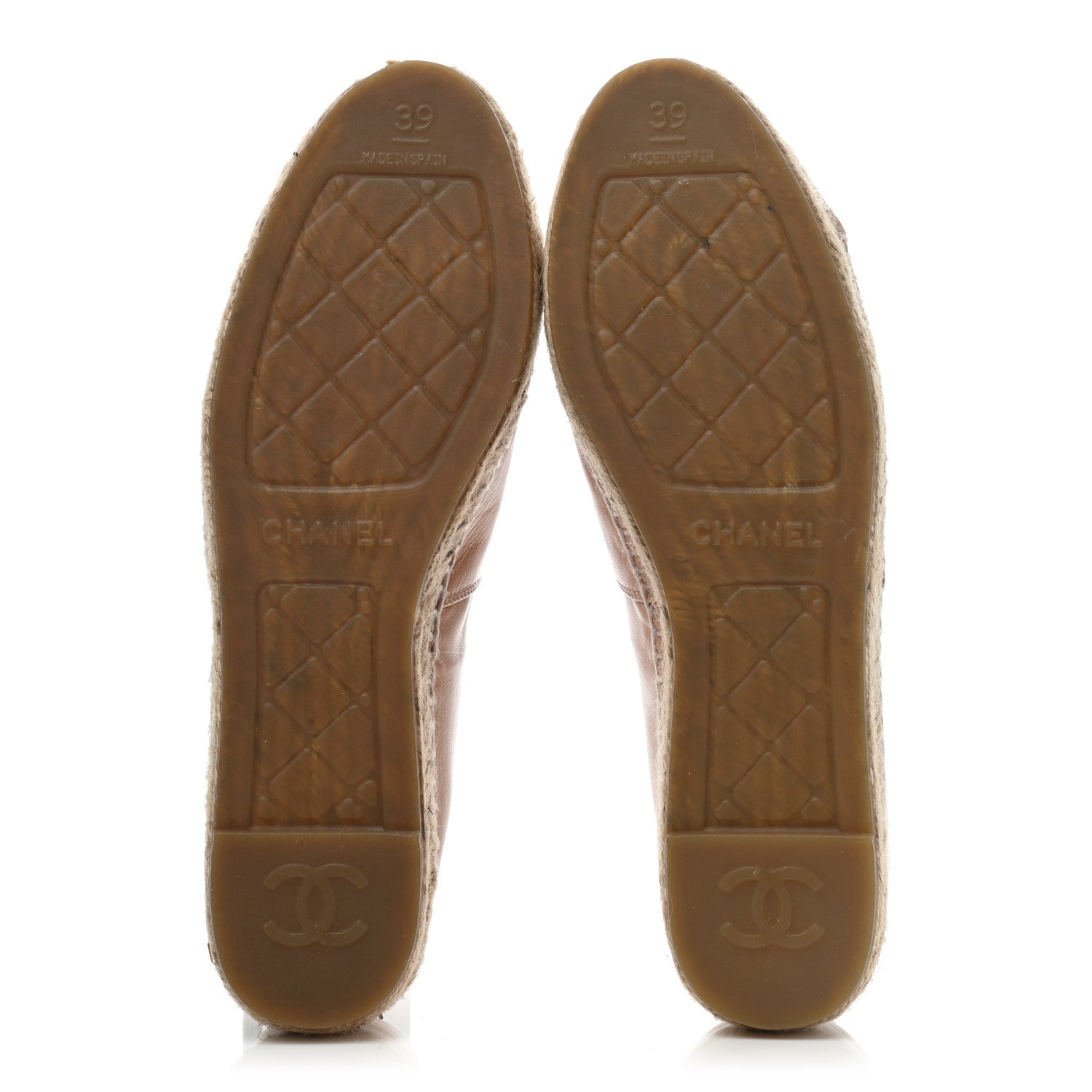 Chanel Lambskin CC Espadrilles 39 Nude 5 of 8
