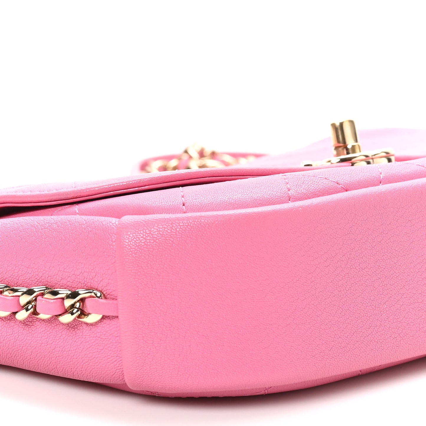 Goatskin Stitched Casual Trip Single Flap Pink